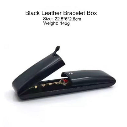 Double opening black leather creative jewelry box engagement ring box jewelry box earring box necklace box bracelet box