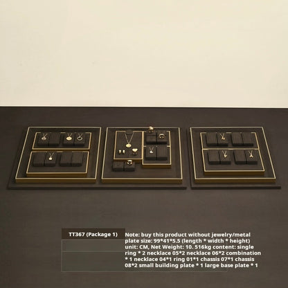 Light luxury jewelry display props, high-end metal microfiber necklace, ring counter, jewelry display rack