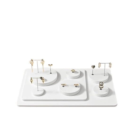 Light luxury jewelry display stand, PU white earrings, ring pendants, jewelry display props