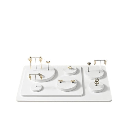 Light luxury jewelry display stand, PU white earrings, ring pendants, jewelry display props