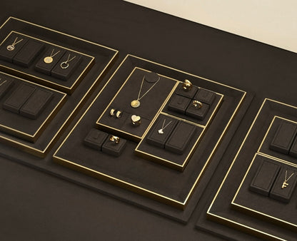 Light luxury jewelry display props, high-end metal microfiber necklace, ring counter, jewelry display rack