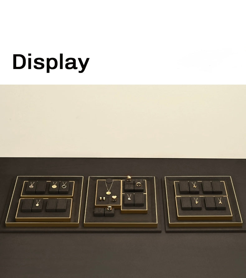 Light luxury jewelry display props, high-end metal microfiber necklace, ring counter, jewelry display rack