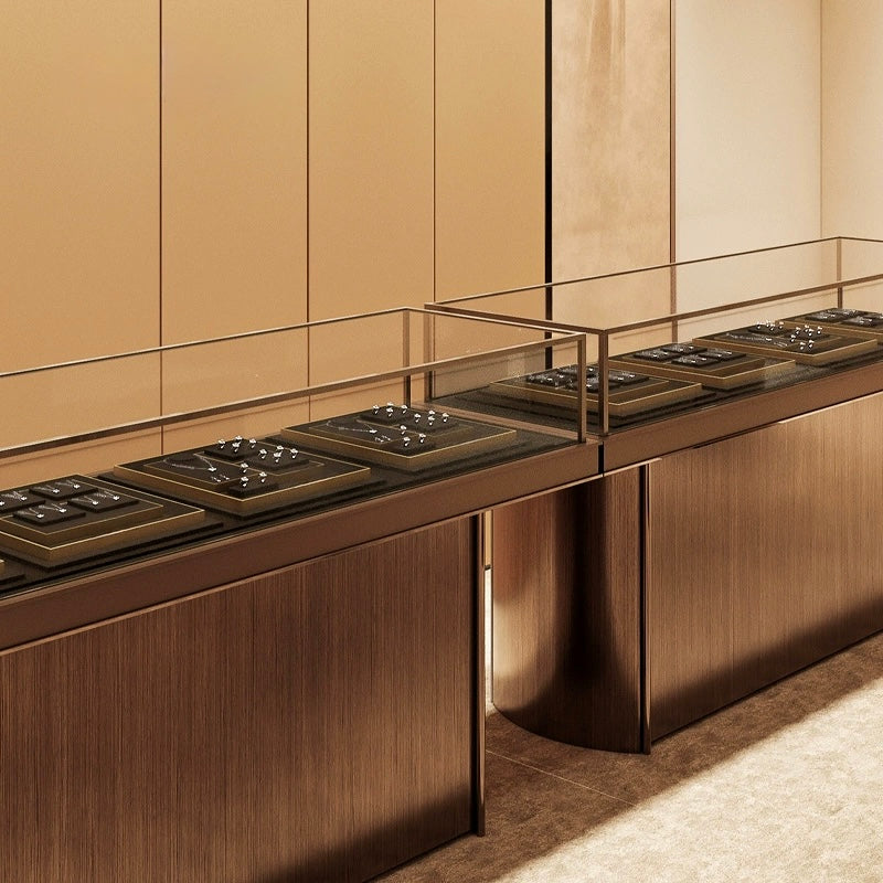 Light luxury jewelry display props, high-end metal microfiber necklace, ring counter, jewelry display rack