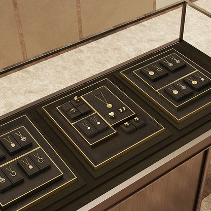 Light luxury jewelry display props, high-end metal microfiber necklace, ring counter, jewelry display rack