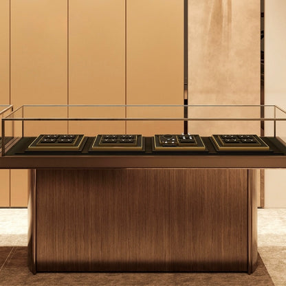 Light luxury jewelry display props, high-end metal microfiber necklace, ring counter, jewelry display rack