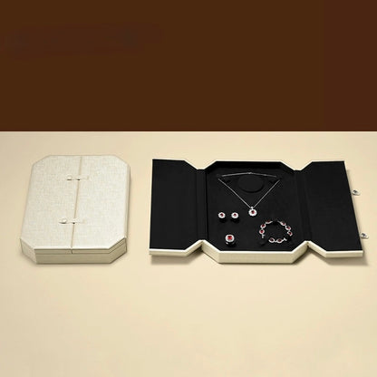 Jewelry Box Folio Snap Ring Necklace Earrings Bracelet Set Box Jewelry Gift Box