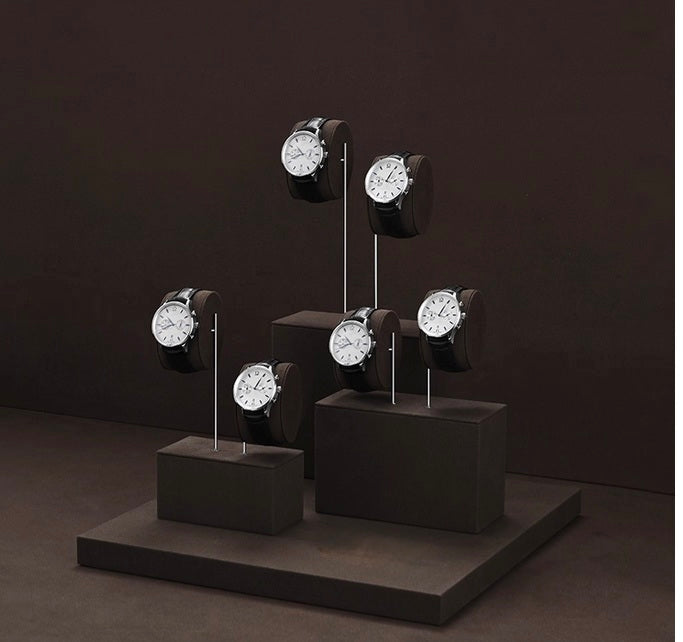 High-end watch display stand, microfiber watch display stand, counter display watch display props