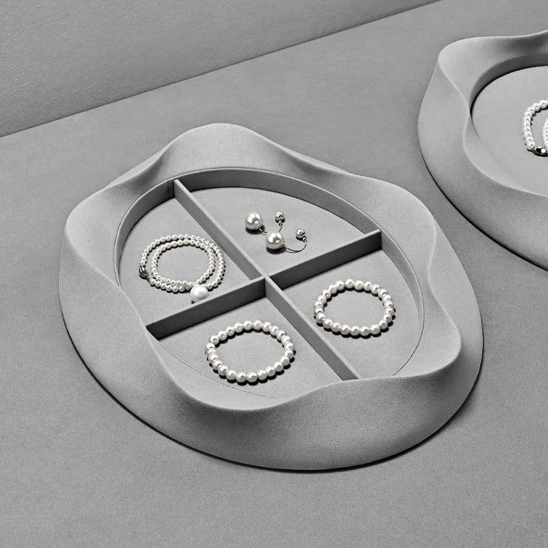 Pearl jewelry pallets, jewelry pallets, microfiber rings, necklaces, earrings, bracelets, display props