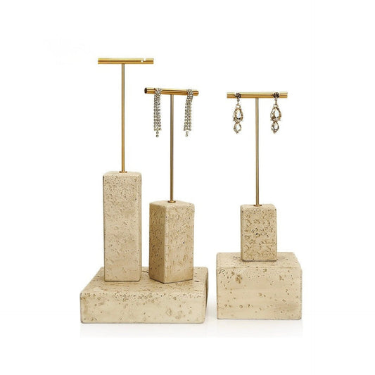 Yellow plaster earrings display, creative jewelry display, jewelry display shooting props