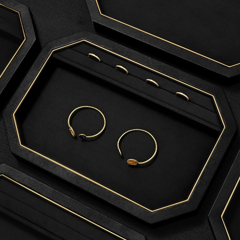 Jewelry Plate PU Leather Jewelry Display Plate Fleece Necklace Ring Pendant Display Jewelry Viewing Pallet