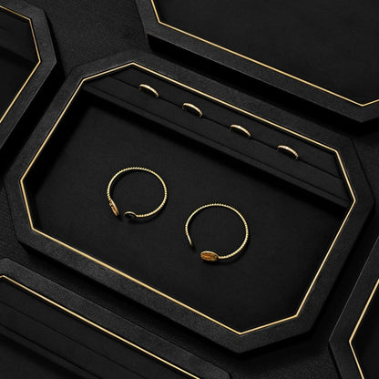 Jewelry Plate PU Leather Jewelry Display Plate Fleece Necklace Ring Pendant Display Jewelry Viewing Pallet