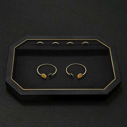 Jewelry Plate PU Leather Jewelry Display Plate Fleece Necklace Ring Pendant Display Jewelry Viewing Pallet