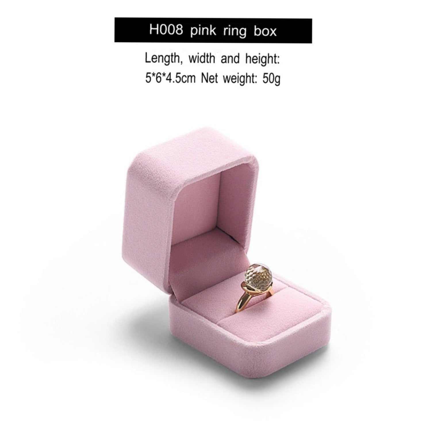 [Clearance] Flannel ring box pink necklace bracelet box earrings stud small delicate wrapping gift box