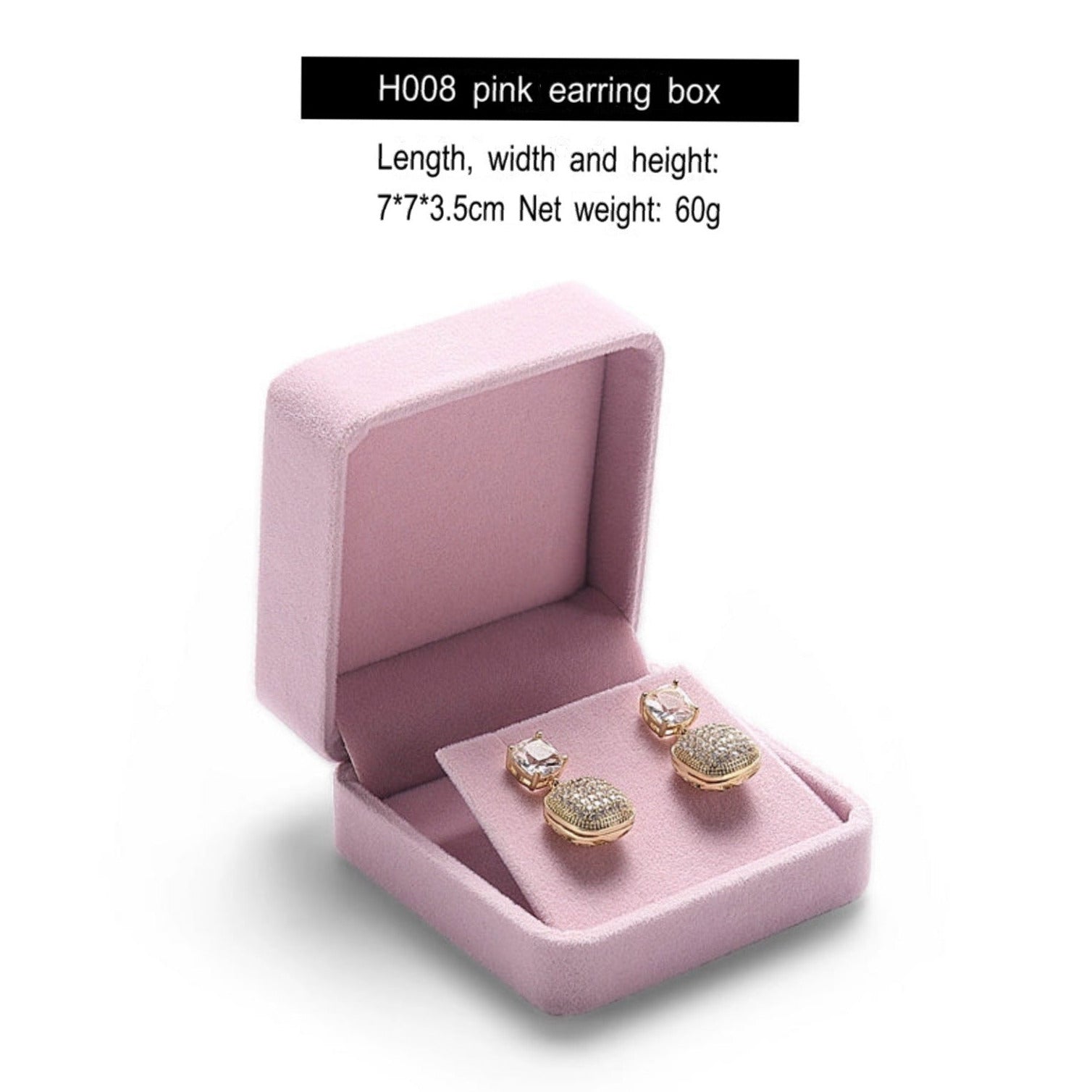 [Clearance] Flannel ring box pink necklace bracelet box earrings stud small delicate wrapping gift box