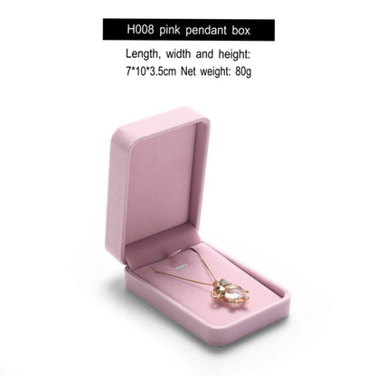 [Clearance] Flannel ring box pink necklace bracelet box earrings stud small delicate wrapping gift box