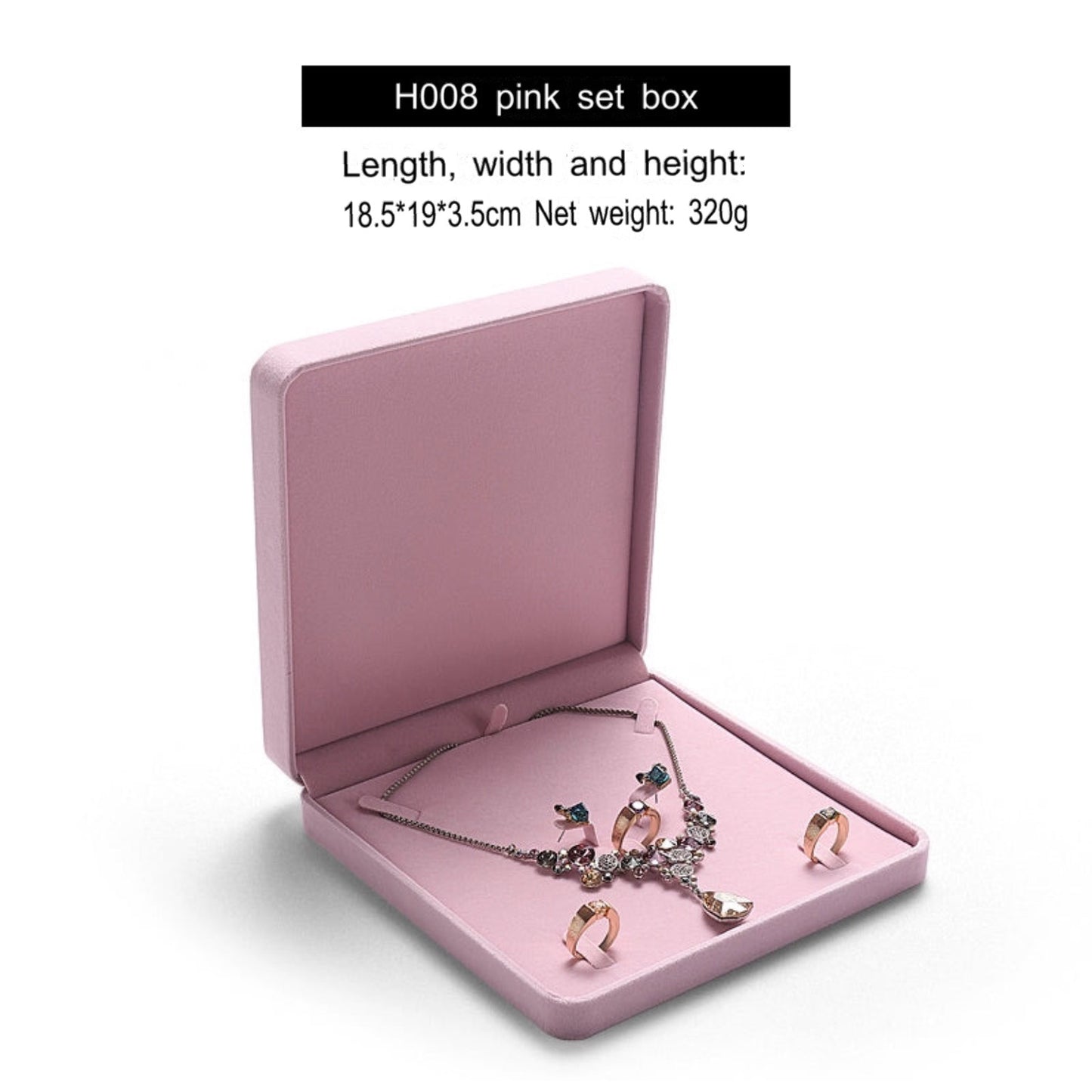 [Clearance] Flannel ring box pink necklace bracelet box earrings stud small delicate wrapping gift box