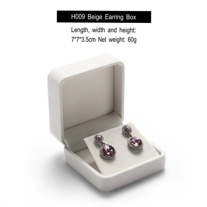 [Clearance] Flannel ring box pink necklace bracelet box earrings stud small delicate wrapping gift box
