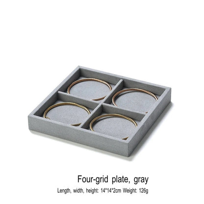 Jewelry display plate, lacquer jewelry placement plate, bracelet, ring, earring, plate, gray necklace storage plate, jewelry tray