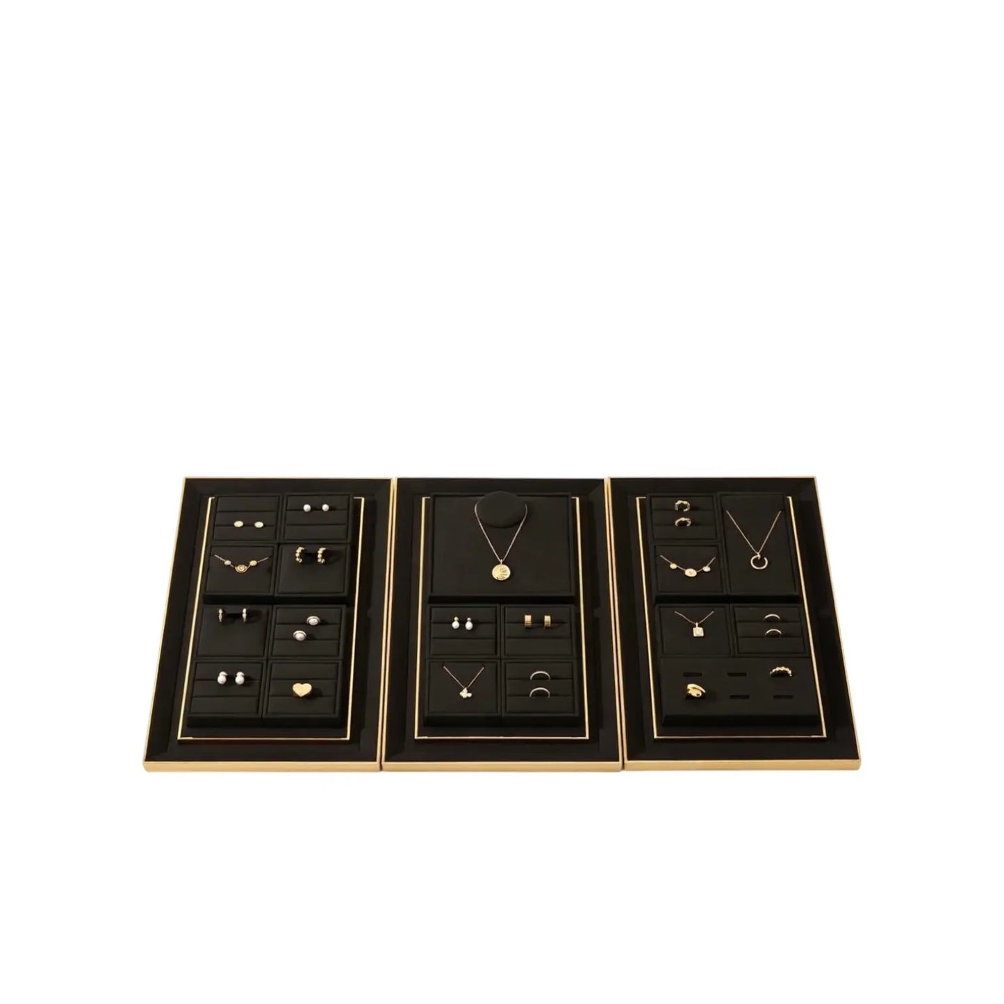Luxury Jewelry Display Props: High-End Metal Microfiber Necklace and Ring Counter - Jim Display