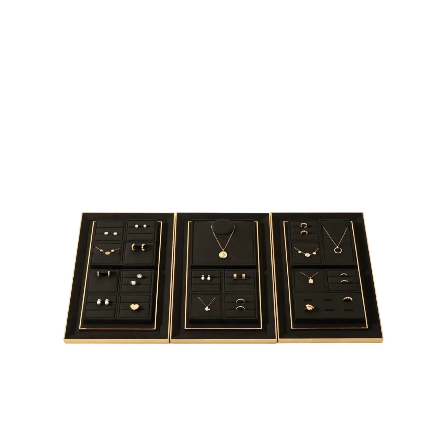 Luxury Jewelry Display Props: High-End Metal Microfiber Necklace and Ring Counter - Jim Display