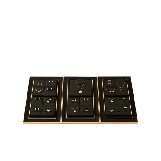 Luxury Jewelry Display Props: High-End Metal Microfiber Necklace and Ring Counter - Jim Display