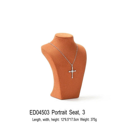 Necklace Display Stand, Microfiber Portrait Neck Jewelry, Desk Model Frame, Jewelry Exhibition Display Props