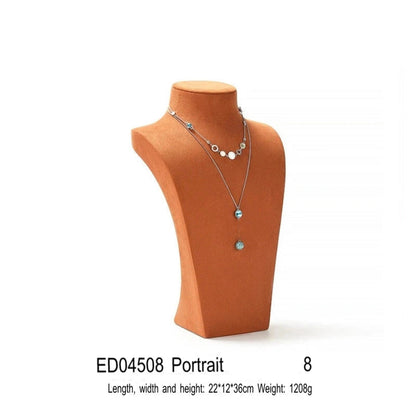 Necklace Display Stand, Microfiber Portrait Neck Jewelry, Desk Model Frame, Jewelry Exhibition Display Props