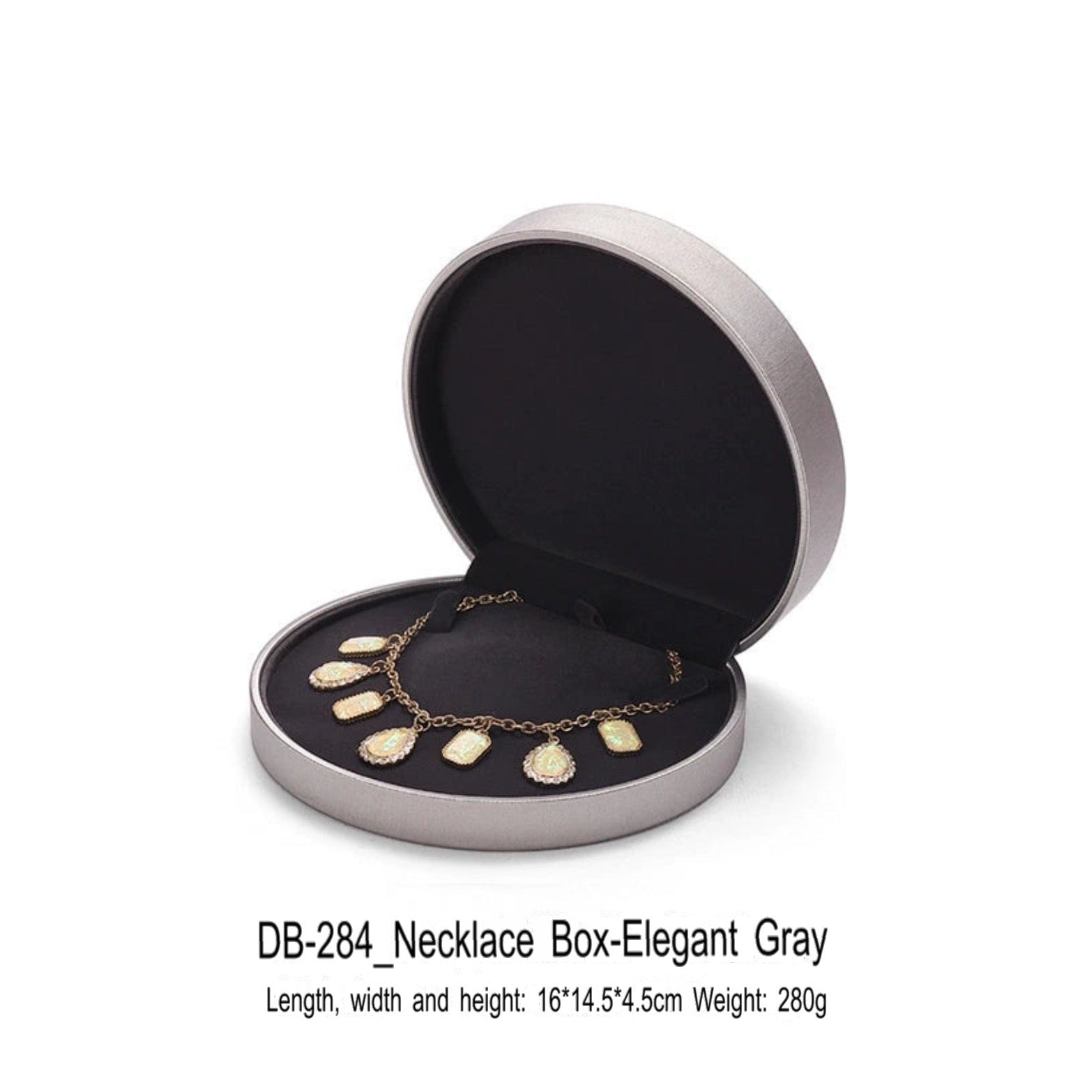 Leather Round Jewelry Box Necklace Bracelet Packaging Box Jewelry Storage Gift Box