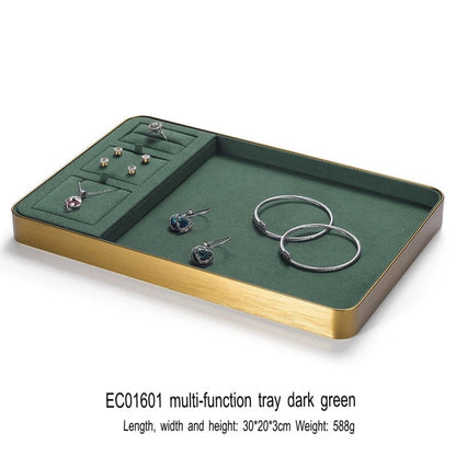 Jewelry display plate, metal gold jewelry tray, ring, necklace, bracelet, jade, multi-purpose jewelry storage, look at the pallet