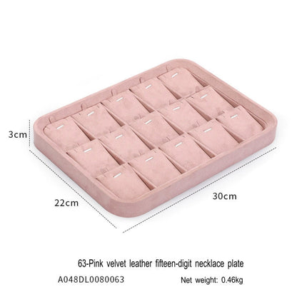 Velvet jewelry tray with lid dustproof jewelry storage box bracelet necklace bracelet ring stud jewelry display tray