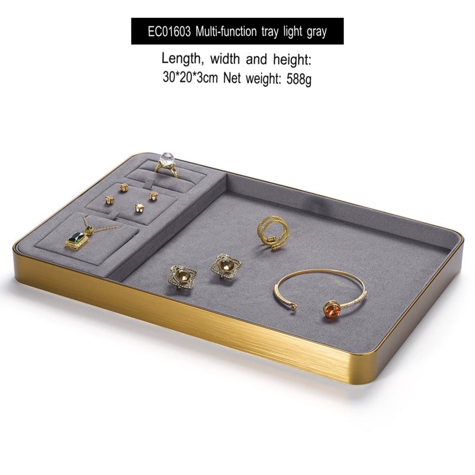 light luxury metal rounded jewelry display tray ring necklace bracelet watch jewelry tray jewelry storage tray