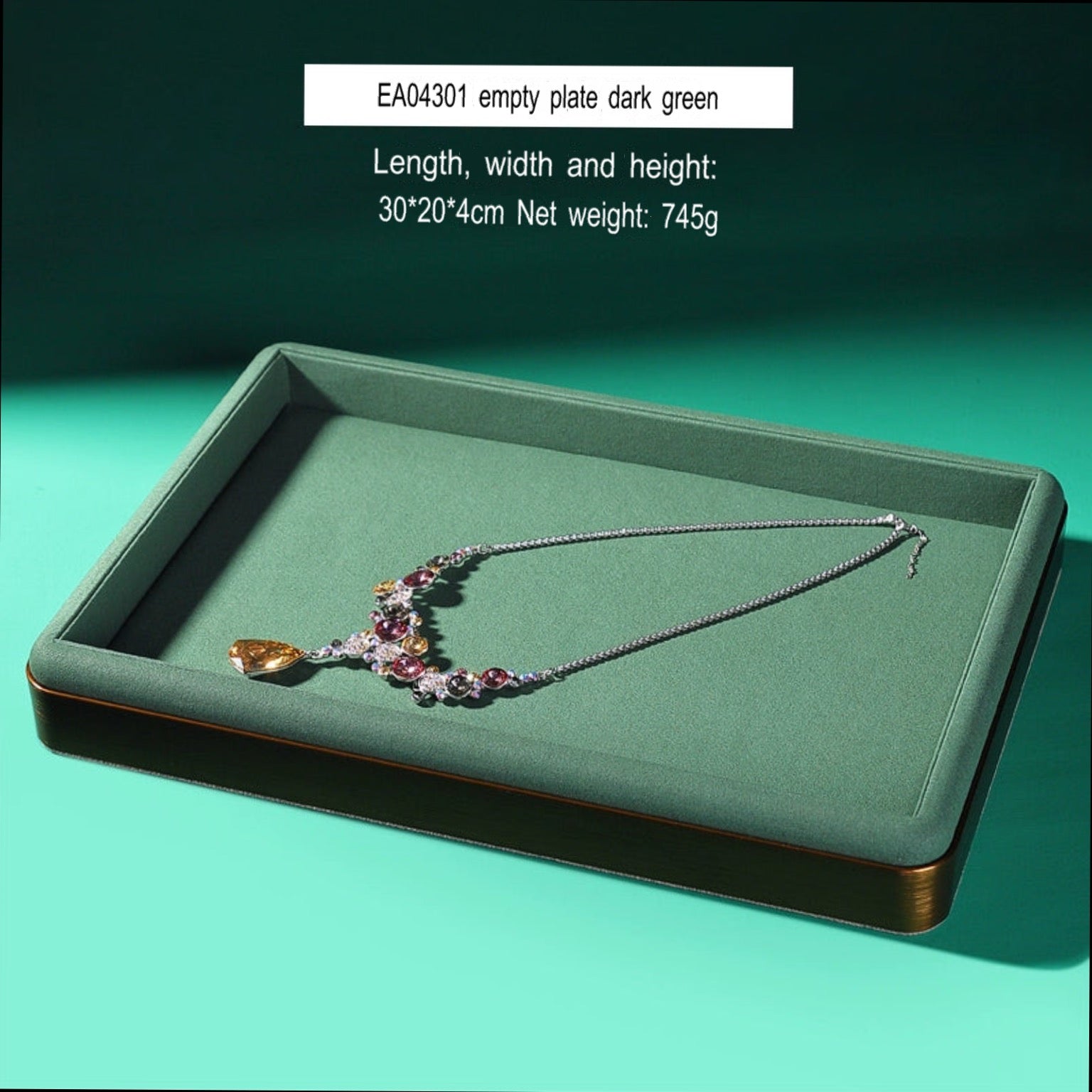 Light luxury jewelry tray jewelry display tray metal surround ring necklace bracelet storage tray store with viewing tray