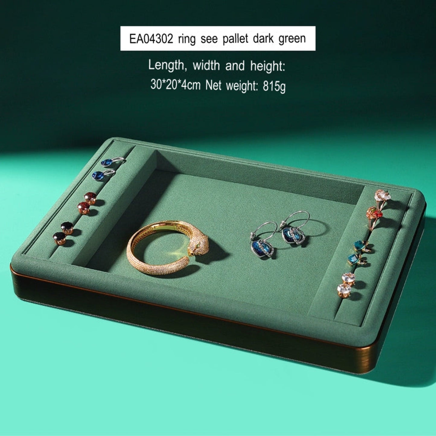 Light luxury jewelry tray jewelry display tray metal surround ring necklace bracelet storage tray store with viewing tray