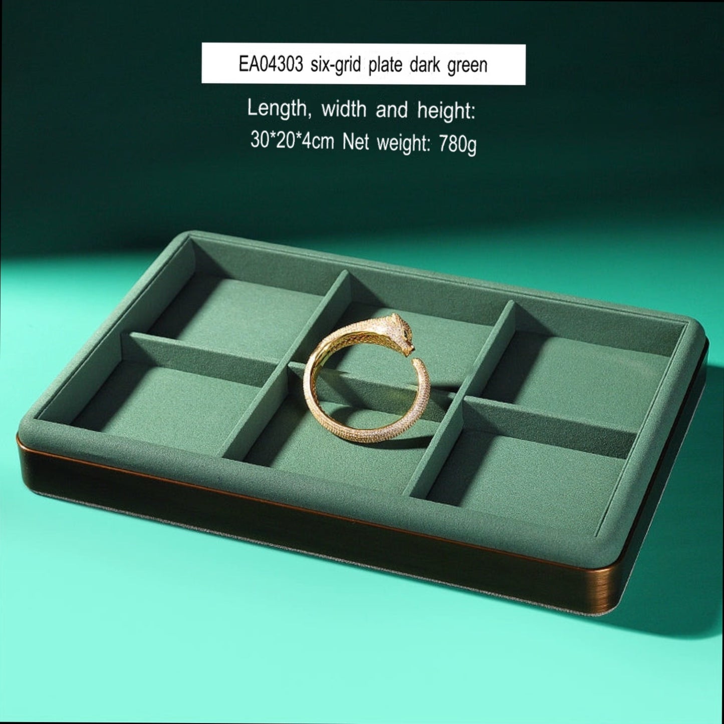Light luxury jewelry tray jewelry display tray metal surround ring necklace bracelet storage tray store with viewing tray
