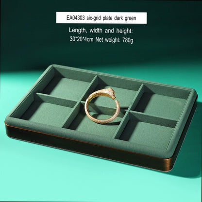 Light luxury jewelry tray jewelry display tray metal surround ring necklace bracelet storage tray store with viewing tray
