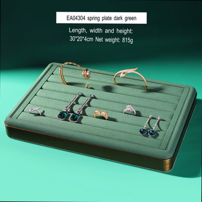 Light luxury jewelry tray jewelry display tray metal surround ring necklace bracelet storage tray store with viewing tray