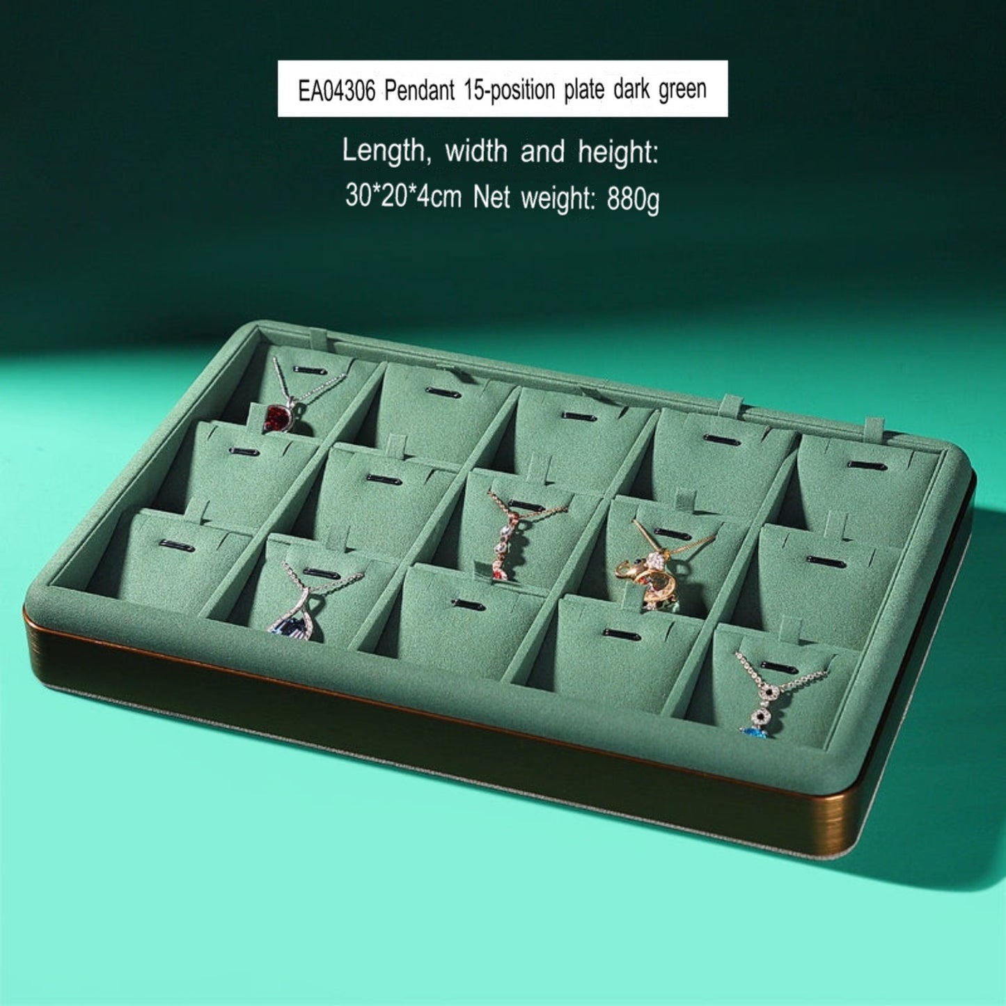 Light luxury jewelry tray jewelry display tray metal surround ring necklace bracelet storage tray store with viewing tray