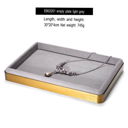 Light luxury jewelry tray jewelry display tray metal surround ring necklace bracelet storage tray store with viewing tray