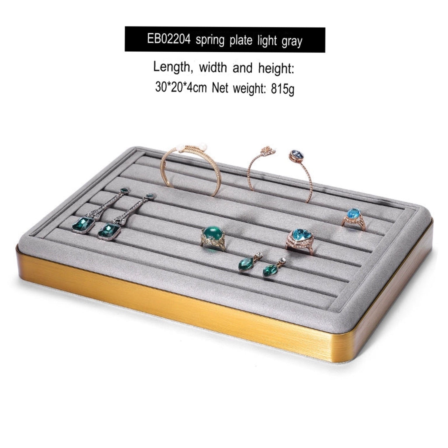 Light luxury jewelry tray jewelry display tray metal surround ring necklace bracelet storage tray store with viewing tray