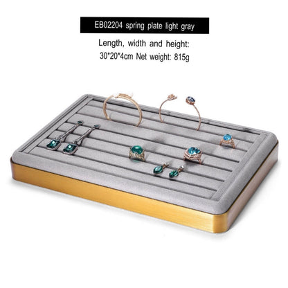 Light luxury jewelry tray jewelry display tray metal surround ring necklace bracelet storage tray store with viewing tray