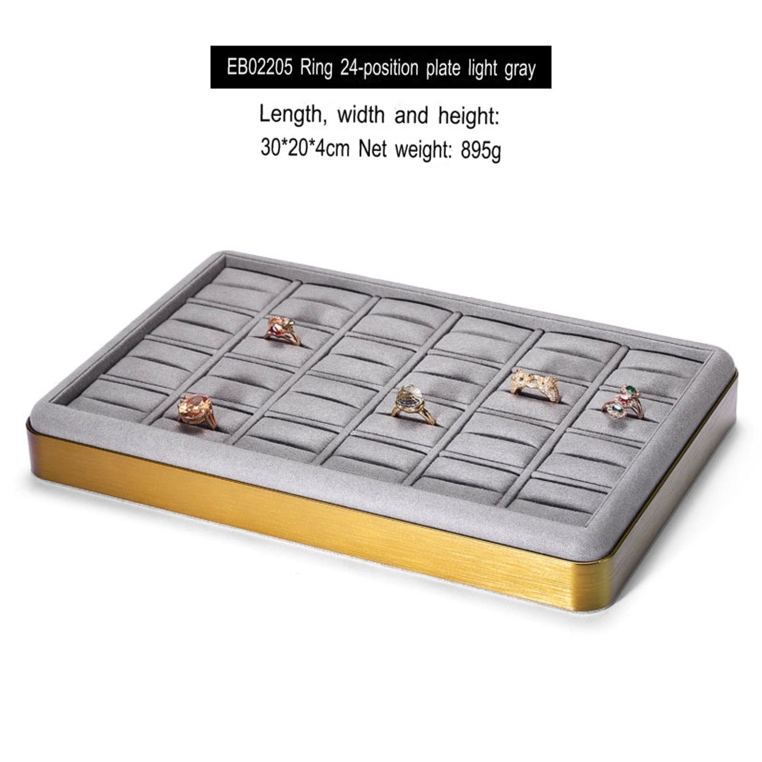 Light luxury jewelry tray jewelry display tray metal surround ring necklace bracelet storage tray store with viewing tray