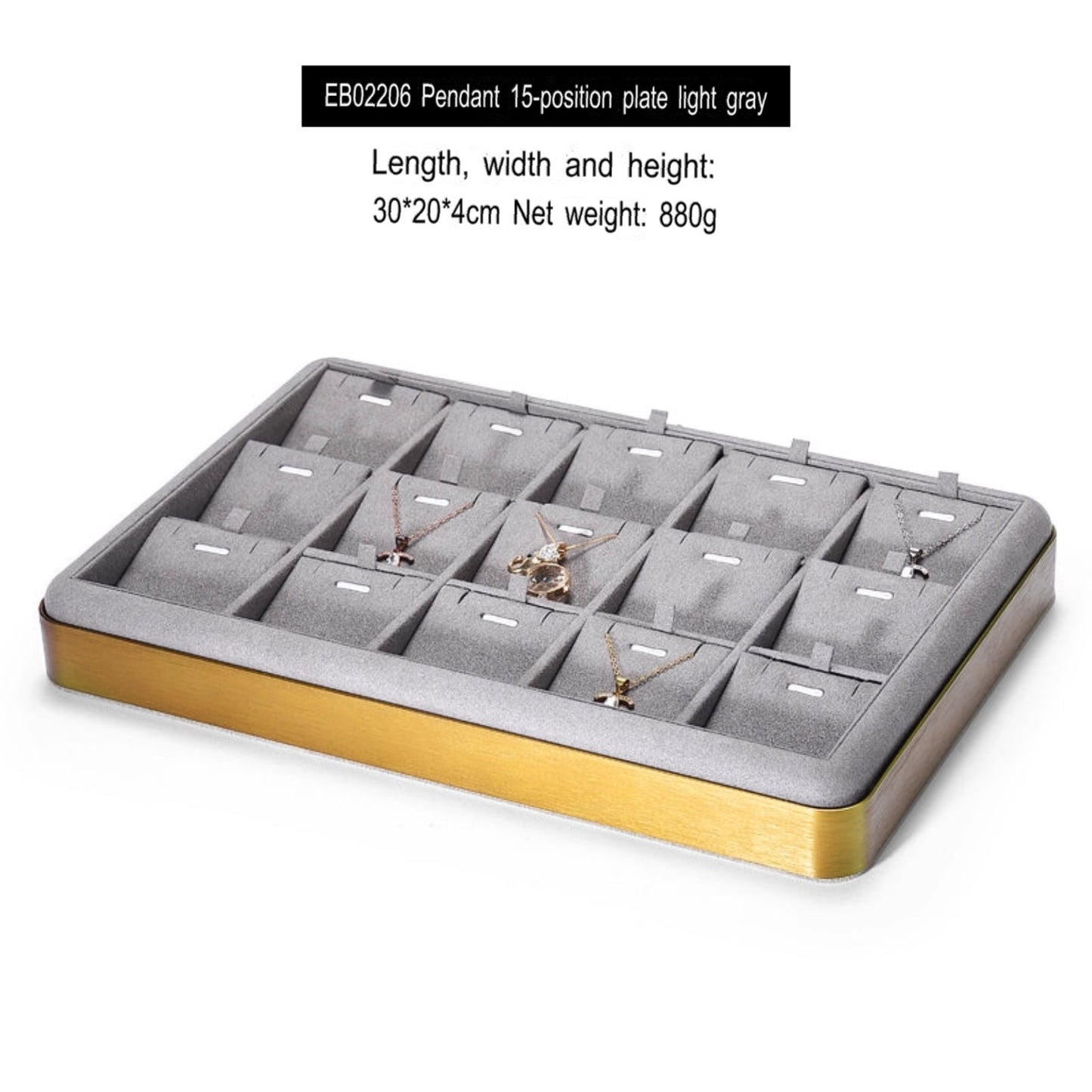 Light luxury jewelry tray jewelry display tray metal surround ring necklace bracelet storage tray store with viewing tray