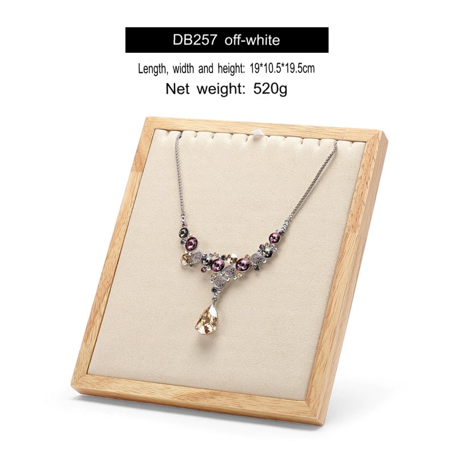 Folding Necklace Display Stand Solid Wood Microfiber Vertical Pendant Storage Rack Store Jewelry Display Props