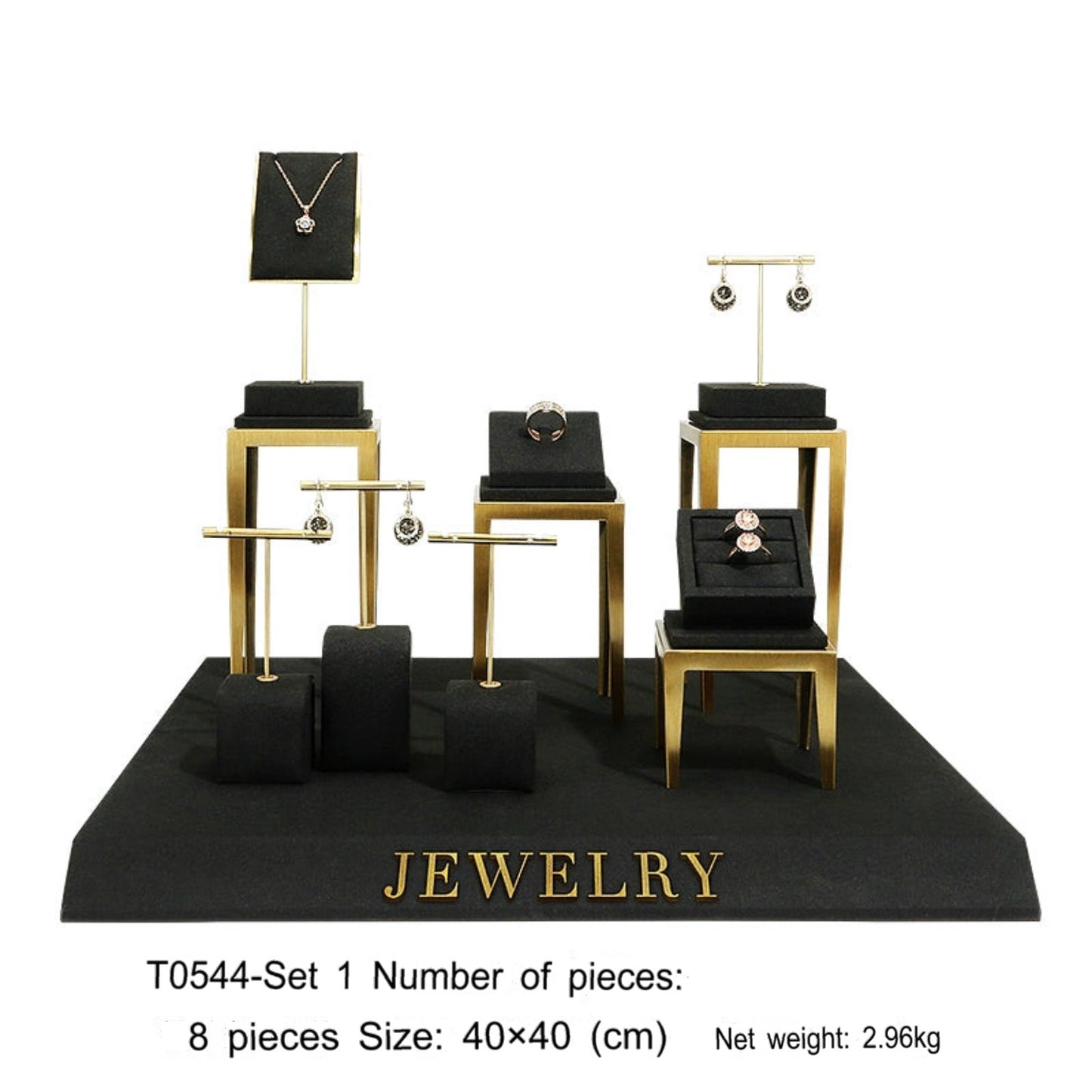 Black jewelry counter display props, necklaces, rings, earrings, studs, bracelets, jewelry display racks