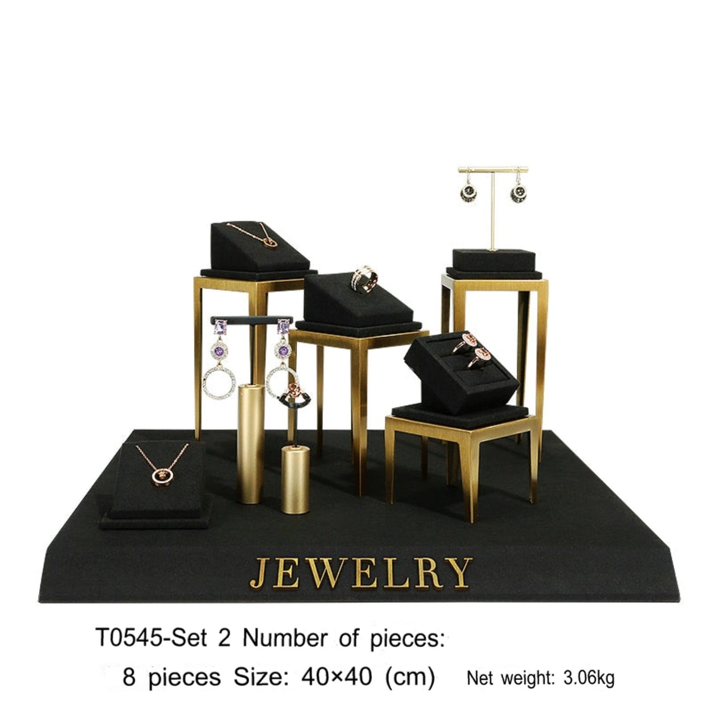 Black jewelry counter display props, necklaces, rings, earrings, studs, bracelets, jewelry display racks