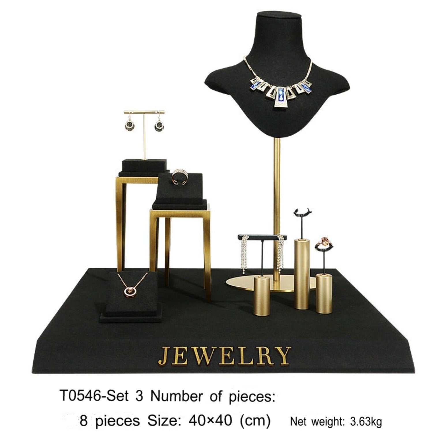 Black jewelry counter display props, necklaces, rings, earrings, studs, bracelets, jewelry display racks