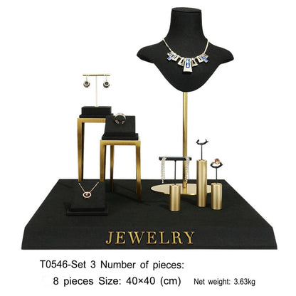 Black jewelry counter display props, necklaces, rings, earrings, studs, bracelets, jewelry display racks