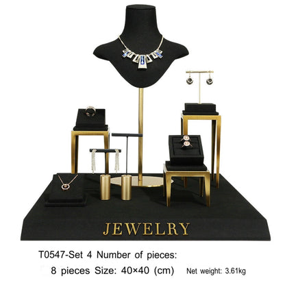 Black jewelry counter display props, necklaces, rings, earrings, studs, bracelets, jewelry display racks