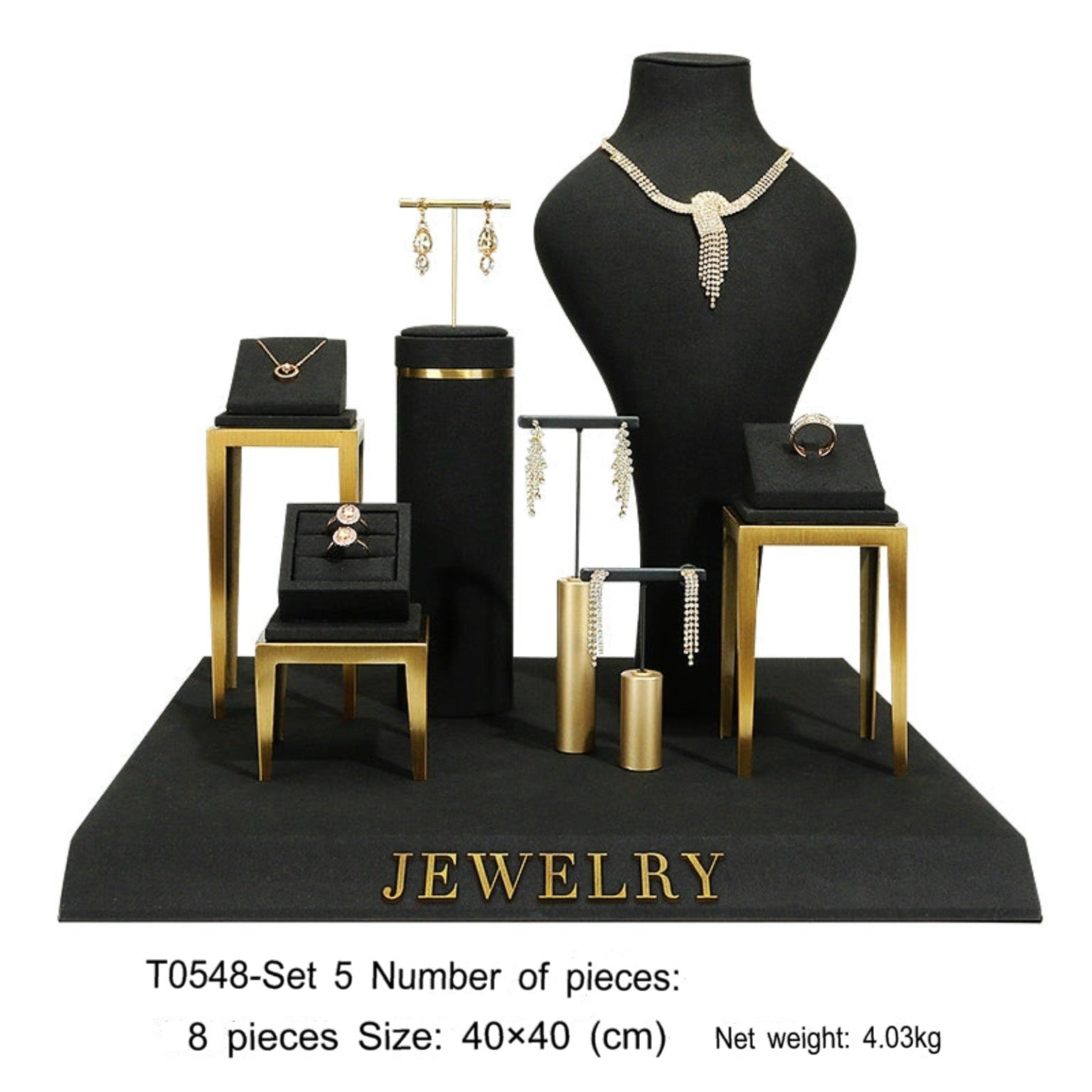 Black jewelry counter display props, necklaces, rings, earrings, studs, bracelets, jewelry display racks