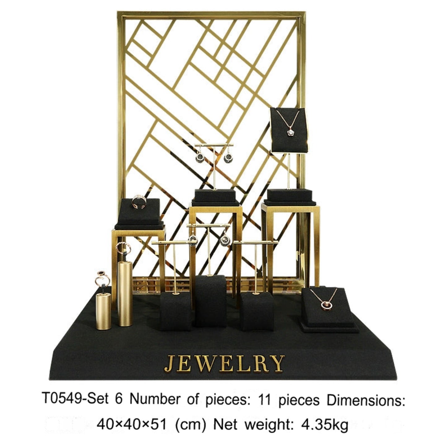 Black jewelry counter display props, necklaces, rings, earrings, studs, bracelets, jewelry display racks